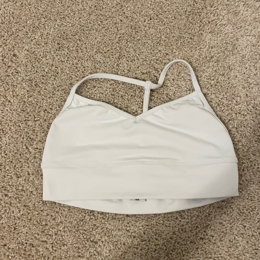 white sports bra